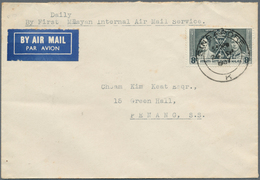 07677 Singapur: 1937 (24.9.), Straits Settlements Coronation 8c. Grey-black Single Use On Airmail Cover En - Singapore (...-1959)