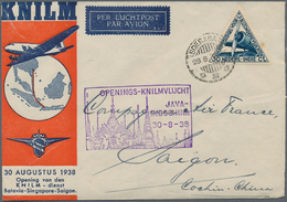 07683 Singapur: 1938 (28.8.), First Flight Cover 'KNILM Batavia-Singapore-Saigon' Used From SOERABAJA/NL-I - Singapur (...-1959)