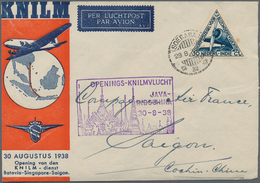 07683 Singapur: 1938 (28.8.), First Flight Cover 'KNILM Batavia-Singapore-Saigon' Used From SOERABAJA/NL-I - Singapore (...-1959)