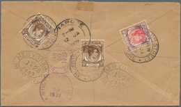 07688 Singapur: 1939, QUEEN STREET: Straits Settlements KGVI 40c. Scarlet/purple And 2 X 5c. Brown Used On - Singapore (...-1959)