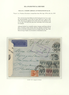 07689 Singapur: 1939, Cover With Label "PER LUCHTPOST" Multiple Franking, Send To Holland With Censor Stri - Singapur (...-1959)