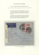 07691 Singapur: 1939, Cover With Label "PER LUCHTPOST" Franking 2x 25 C. And 2x 10 C. Both Vertical Pairs, - Singapur (...-1959)