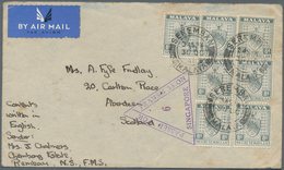 07692 Singapur: 1940 (30.10.), Airmail Cover From SEREMBAN Bearing Arms Of Negri Sembilan 8c. Grey (7 Sing - Singapur (...-1959)