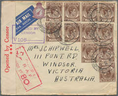 07693 Singapur: 1940 (17.10.), Straits Settlements KGVI 5c. Brown 11 Singles Used On Airmail Cover From SI - Singapur (...-1959)