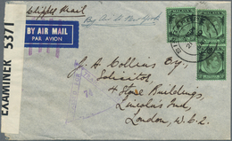 07712 Singapur: 1941 (21.1.), Pan American Airways 'Clipper' Cover Bearing Straits Settlements KGVI 50c. B - Singapore (...-1959)