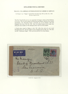 07723 Singapur: 1941, Airmail Letter 1S. + 50c. And Censor Cancel, Flown To USA - $1.50 C. Per 1/2 Oz. "Cl - Singapore (...-1959)