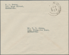 07729 Singapur: BRITISH MILITARY ADMINISTRATION: 1945 (19.9.), Stampless Cover Of The Free Postage Period - Singapore (...-1959)