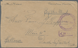 07732 Singapur: 1945, ON ACTIVE SERVICE Airmail Cover With Violet Cds "NETHERLANDS POSTOFFICE SINGAPORE" T - Singapore (...-1959)