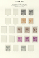 07743 Singapur: 1948/1952, Definitives KGVI, Perf. 17½:18, 1c. To $2, Group Of 30 Stamps Incl. Shades, Unm - Singapore (...-1959)