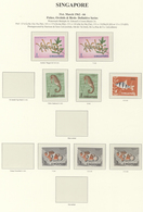 07768 Singapur: 1962/1969, Definitives "Fishes, Orchids & Birds", 1c. - $5, Set Of 48 Stamps (different Ed - Singapur (...-1959)