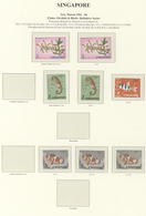 07768 Singapur: 1962/1969, Definitives "Fishes, Orchids & Birds", 1c. - $5, Set Of 48 Stamps (different Ed - Singapour (...-1959)