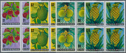 07776 Singapur: 1973, Flowers And Fruits Defintives Complete Set Of 13 In Blocks Of Four, MNH, Mi. ? 240,- - Singapur (...-1959)