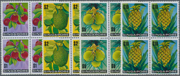 07776 Singapur: 1973, Flowers And Fruits Defintives Complete Set Of 13 In Blocks Of Four, MNH, Mi. ? 240,- - Singapore (...-1959)