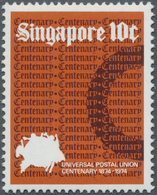 07781 Singapur: 1974, Centenary Of UPU, 10c. Showing Variety "Gold Omitted", Unmounted Mint. - Singapour (...-1959)