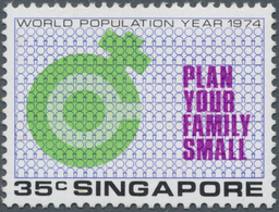 07782 Singapur: 1974, World Population Year, 35c. Showing Variety "Emerald Omitted (male Symbol)", Unmount - Singapur (...-1959)