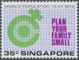 07782 Singapur: 1974, World Population Year, 35c. Showing Variety "Emerald Omitted (male Symbol)", Unmount - Singapour (...-1959)