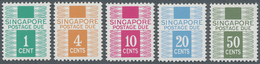 07796 Singapur - Portomarken: 1977, Cypher No Watermark, 1c. To 50c., Complete Set Of Five Values, Unmount - Singapour (1959-...)