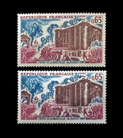 VARIETE  N 1680 ** -  1  TB CHATEAU DE COULEUR MARRON AU LIEU DE VIOLET BRUN + NUANCE DU BLEU - VOIR SCANN - RRR !!!! - Unused Stamps