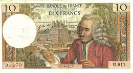 FRANCE 10 FRANCS RED MAN VOLTAIRE FRONT & MOTIF BACK #M DATED 02-08-1973 P147d F+ READ DESCRIPTION !! - 10 F 1963-1973 ''Voltaire''