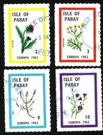 UNITED KINGDOM ISLE OF PABAY EUROPA FLOWERS SET OF 4 2-18 (P ?) CTO 1962 SG? READ DESCRIPTION!! - Cinderella