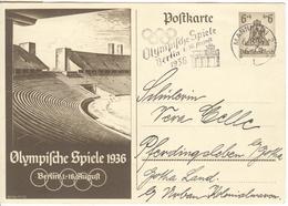 GERMANY Olympic Stationery With Olympic Single Ring Machine Cancel Mannheim 2 - Ete 1936: Berlin