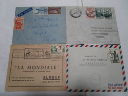 Lot De 4 Lettres AEF - Covers & Documents