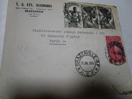 Lettre AEF DE BRAZZAVILLE 27-juillet-1955 Pour Paris - Briefe U. Dokumente