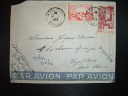 LETTRE Par Avion Pour La FRANCE TP 12F + TP 3F OBL.30-3 1949 BOULHAUT - Lettres & Documents