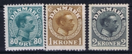 Denmark : Mi Nr 74 - 76 Fa 159  -161  MH/* Flz/ Charniere  1913 2 Kr Is MNH/** But Most Likely Regummed - Nuevos