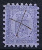 Finland : Mi Nr   3 B Obl./Gestempelt/used  1860 - Usati