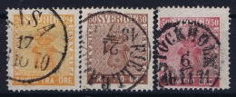 Sweden : Mi Nr 10 - 12 Obl./Gestempelt/used  1858 - Gebruikt