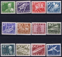 Sweden : Mi Nr 227 - 238  Fa 246 -257   MH/* Flz/ Charniere  1936 - Unused Stamps