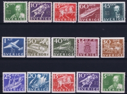 Sweden : Mi Nr 227 - 238  Fa 246 -257   Postfrisch/neuf Sans Charniere /MNH/**  1936 - Unused Stamps