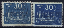 Sweden : Mi Nr 149W A + B   Obl./Gestempelt/used  1924 - Usados
