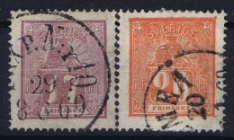 Sweden : Mi Nr 15a + 16b   Fa 15 + 16   Obl./Gestempelt/used  1866 - Used Stamps