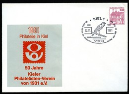 Bund PU115 C2/018 Privat-Umschlag PHILATELIE KIEL Sost.KANARIENVOGEL 1981 - Privatumschläge - Gebraucht