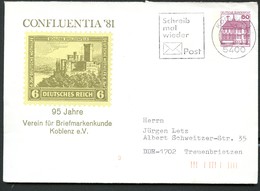 Bund PU115 C2/024 Privat-Umschlag CONFLUENTIA Briefmarke DR Mi. 475 Koblenz 1982 - Enveloppes Privées - Oblitérées
