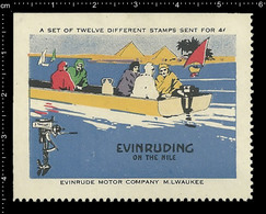 U.S Poster Stamp, Reklamemarke, Cinderella, Vignette, La Publicité, Erinnofili Egypt Ägypten Pyramid River Nile - Egittologia