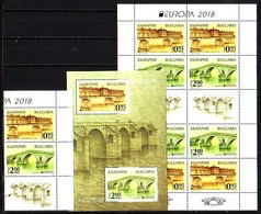 BULGARIA / BULGARIE - 2018 - EUROPA - SEPT - Ponts - Complet - Set + Bl + PF - 2018