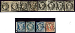 Nos 3 (8), 4 (2), 4a, 5 (oxydé), Ex Choisis. - TB - 1849-1850 Ceres