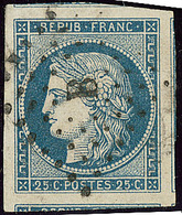 No 4, Bleu, Quatre Voisins, Obl Losange "B", Ex Choisi. - TB - 1849-1850 Ceres