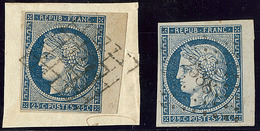 No 4 (2), Tous Deux Bdf, Obl Grille Et Pc, Deux Nuances. - TB - 1849-1850 Ceres