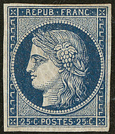 * No 4c, Bleu Foncé, Petites Marges Mais Très Frais Et TB. - RR - 1849-1850 Cérès