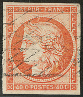 No 5a, Orange Pâle, Obl Grille Sans Fin, Jolie Pièce. - TB - 1849-1850 Ceres