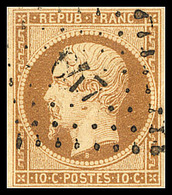 No 9a, Bistre-jaune, Obl Pc 647 Sur Petit Fragment Avec Cad De Castres Nov 53. - TB - 1852 Luis-Napoléon