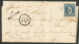 LETTRE No 10, Obl Pc 2328 Sur Lettre Avec Boîte "A" D'Armentières Et Cursive "58/Ons En Bray", Pour Paris. - TB - 1852 Luis-Napoléon