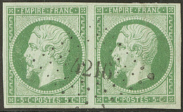 No 12, Paire Horizontale Obl Pc 4216, Très Frais. - TB - 1853-1860 Napoléon III