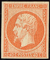 ** No 16, Orange, Pli Le Long Du Filet Mais Très Frais Et TB. - R - 1853-1860 Napoléon III