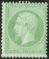 ** No 20, Vert, Centrage Courant Mais Très Frais Et TB - 1862 Napoléon III