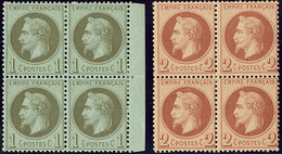 * Nos 25 Bloc De Quatre Bdf, 26II Bloc De Quatre. - TB - 1863-1870 Napoléon III Con Laureles